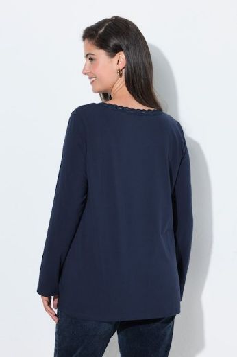 Moda za polnejše Majica dugih rukava V ovratnika s dodatkom čipke plus velikost, xxl, Ulla Popken in Johann Popken (JP1880)