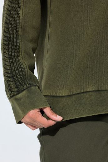 Moda za polnejše Majica dugih rukava s pletenim detaljima plus velikost, xxl, Ulla Popken in Johann Popken (JP1880)