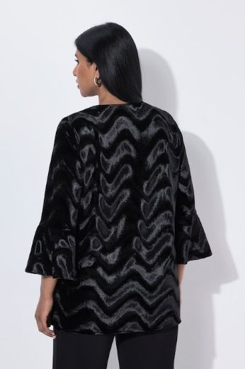 Moda za polnejše Bluza 3/4 rukava baršunasta plus velikost, xxl, Ulla Popken in Johann Popken (JP1880)