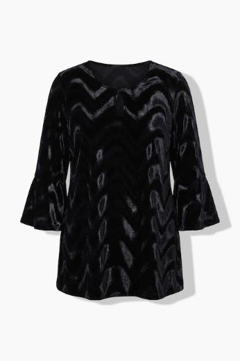 Moda za polnejše Bluza 3/4 rukava baršunasta plus velikost, xxl, Ulla Popken in Johann Popken (JP1880)
