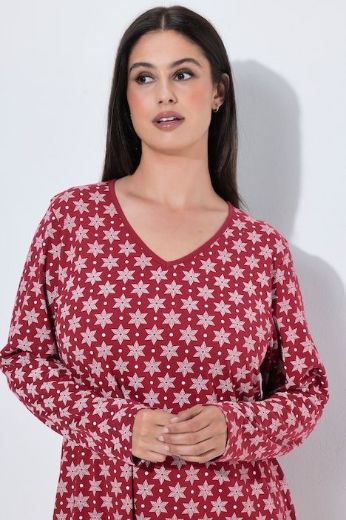 Moda za polnejše Spavaćica dugih rukava V ovratnika plus velikost, xxl, Ulla Popken in Johann Popken (JP1880)