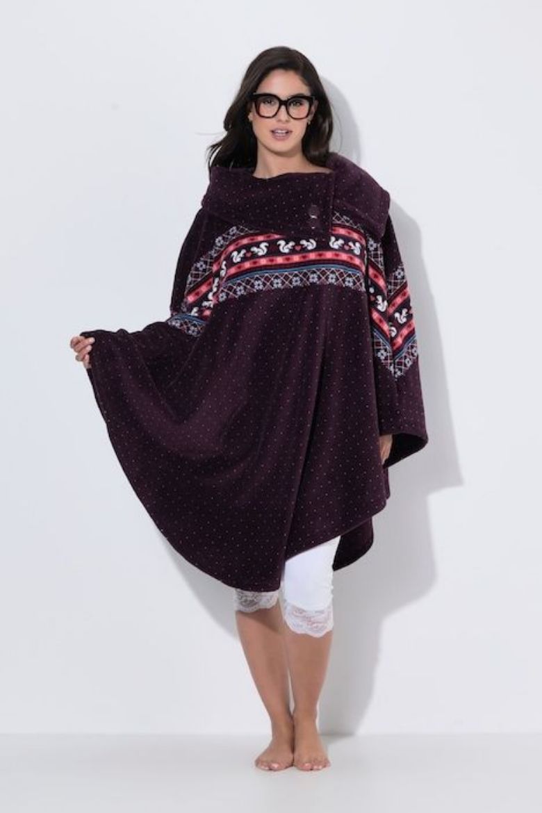 Moda za polnejše Pončo od pliša povišenog ovratnika plus velikost, xxl, Ulla Popken in Johann Popken (JP1880)