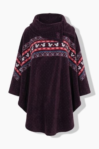 Moda za polnejše Pončo od pliša povišenog ovratnika plus velikost, xxl, Ulla Popken in Johann Popken (JP1880)