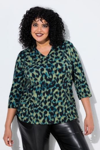 Moda za polnejše Majica 3/4 rukava leopard uzorka plus velikost, xxl, Ulla Popken in Johann Popken (JP1880)