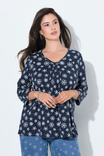 Moda za polnejše Majica 3/4 rukava V ovratnika plus velikost, xxl, Ulla Popken in Johann Popken (JP1880)