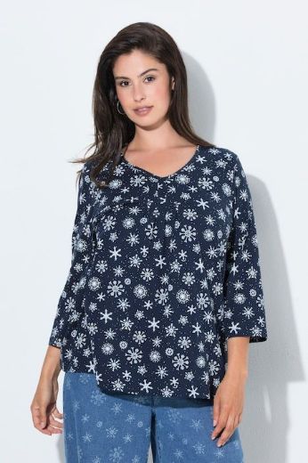Moda za polnejše Majica 3/4 rukava V ovratnika plus velikost, xxl, Ulla Popken in Johann Popken (JP1880)
