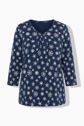 Moda za polnejše Majica 3/4 rukava V ovratnika plus velikost, xxl, Ulla Popken in Johann Popken (JP1880)