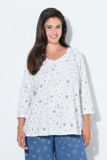 Moda za polnejše Majica 3/4 rukava V ovratnika plus velikost, xxl, Ulla Popken in Johann Popken (JP1880)