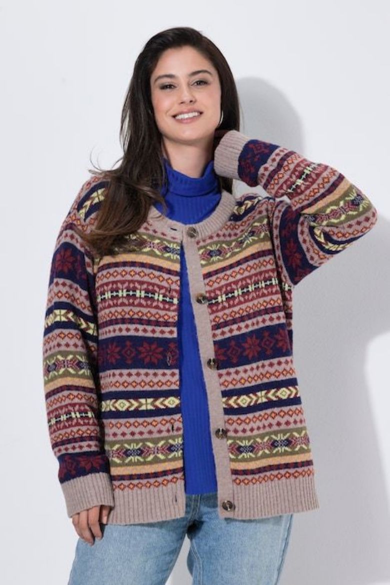 Moda za polnejše Kardigan na kopčanje plus velikost, xxl, Ulla Popken in Johann Popken (JP1880)