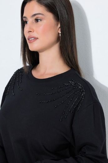 Moda za polnejše Majica dugih rukava s ukrasnim perlicama plus velikost, xxl, Ulla Popken in Johann Popken (JP1880)
