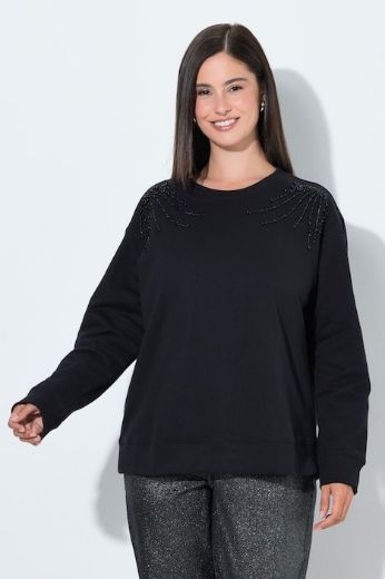 Moda za polnejše Majica dugih rukava s ukrasnim perlicama plus velikost, xxl, Ulla Popken in Johann Popken (JP1880)