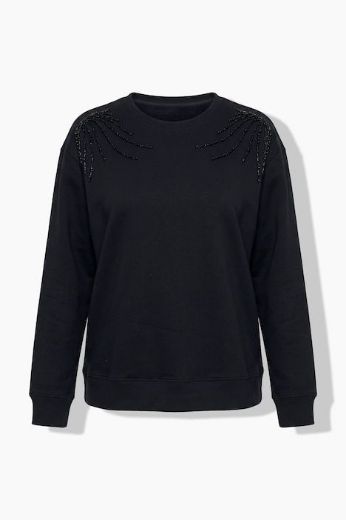 Moda za polnejše Majica dugih rukava s ukrasnim perlicama plus velikost, xxl, Ulla Popken in Johann Popken (JP1880)