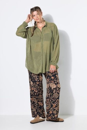 Moda za polnejše Bluza dugih rukava od šifona plus velikost, xxl, Ulla Popken in Johann Popken (JP1880)