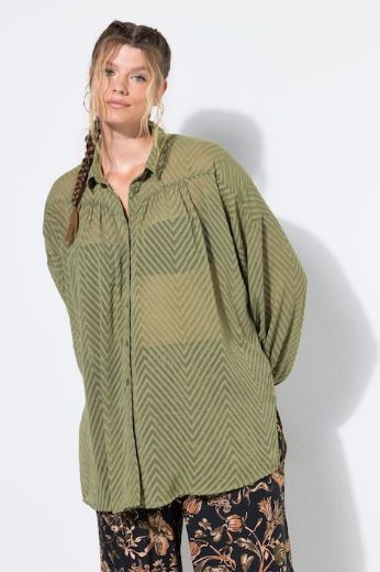 Moda za polnejše Bluza dugih rukava od šifona plus velikost, xxl, Ulla Popken in Johann Popken (JP1880)