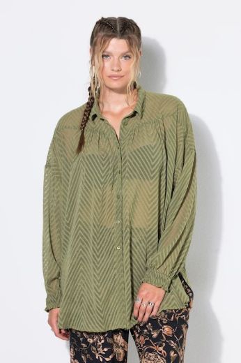 Moda za polnejše Bluza dugih rukava od šifona plus velikost, xxl, Ulla Popken in Johann Popken (JP1880)