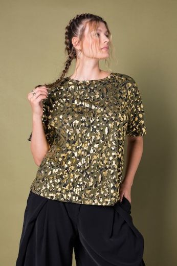 Moda za polnejše Majica kratkih rukava leopard uzorka plus velikost, xxl, Ulla Popken in Johann Popken (JP1880)