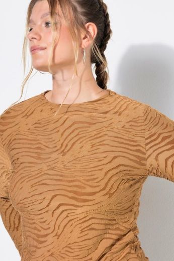 Moda za polnejše Majica dugih rukava mrežasta zebra uzorka plus velikost, xxl, Ulla Popken in Johann Popken (JP1880)