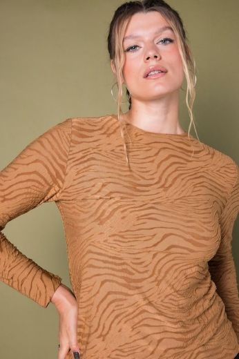 Moda za polnejše Majica dugih rukava mrežasta zebra uzorka plus velikost, xxl, Ulla Popken in Johann Popken (JP1880)