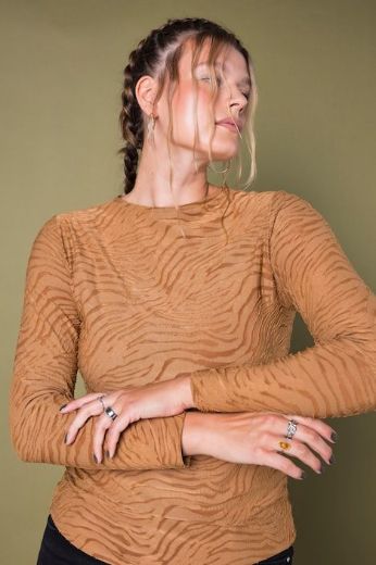Moda za polnejše Majica dugih rukava mrežasta zebra uzorka plus velikost, xxl, Ulla Popken in Johann Popken (JP1880)