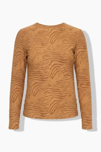 Moda za polnejše Majica dugih rukava mrežasta zebra uzorka plus velikost, xxl, Ulla Popken in Johann Popken (JP1880)