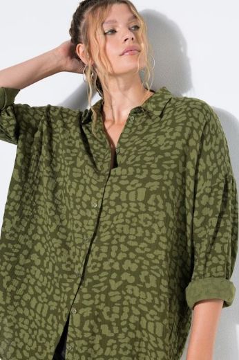 Moda za polnejše Košulja dugih rukava od muslina leopard uzorka plus velikost, xxl, Ulla Popken in Johann Popken (JP1880)