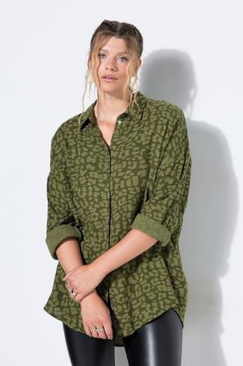 Moda za polnejše Košulja dugih rukava od muslina leopard uzorka plus velikost, xxl, Ulla Popken in Johann Popken (JP1880)