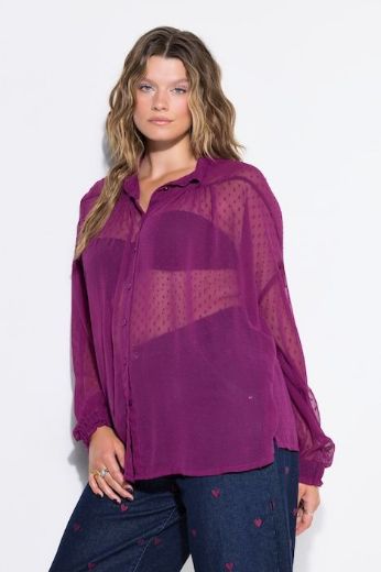 Moda za polnejše Bluza dugih rukava od prozirnog šifona plus velikost, xxl, Ulla Popken in Johann Popken (JP1880)