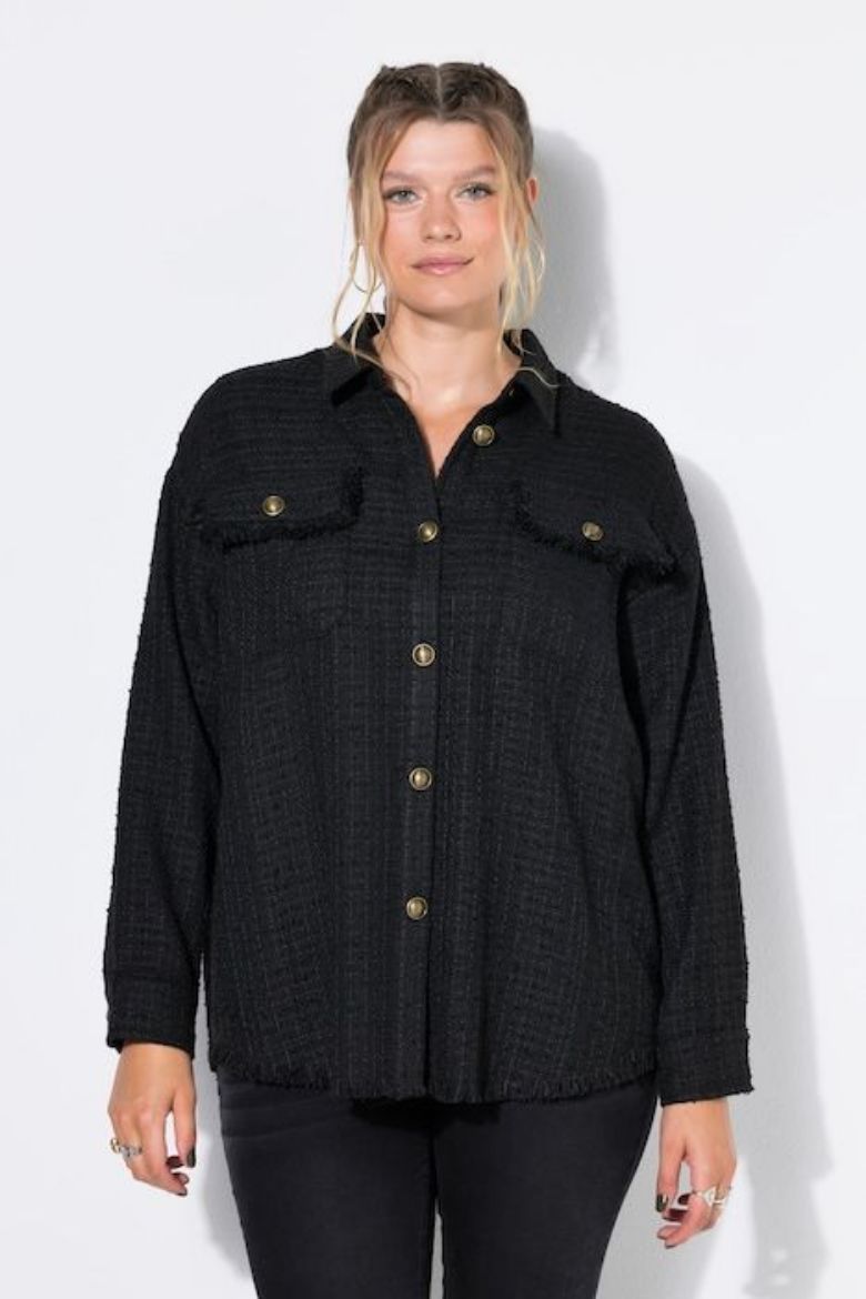 Moda za polnejše Košulja dugih rukava od buklea plus velikost, xxl, Ulla Popken in Johann Popken (JP1880)