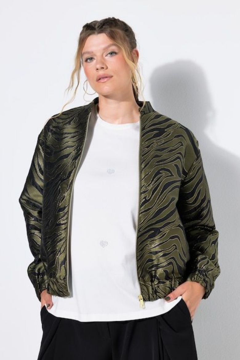 Moda za polnejše Jakna lagana s patentnim zatvaračem zebra uzorka plus velikost, xxl, Ulla Popken in Johann Popken (JP1880)