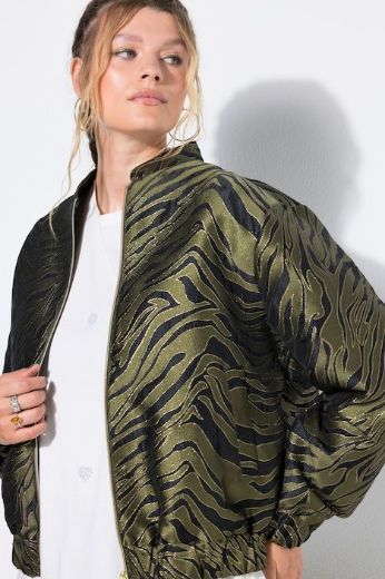 Moda za polnejše Jakna lagana s patentnim zatvaračem zebra uzorka plus velikost, xxl, Ulla Popken in Johann Popken (JP1880)