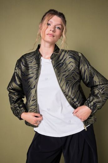 Moda za polnejše Jakna lagana s patentnim zatvaračem zebra uzorka plus velikost, xxl, Ulla Popken in Johann Popken (JP1880)