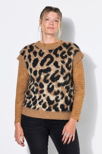 Moda za polnejše Pulover bez rukava leopard uzorka plus velikost, xxl, Ulla Popken in Johann Popken (JP1880)