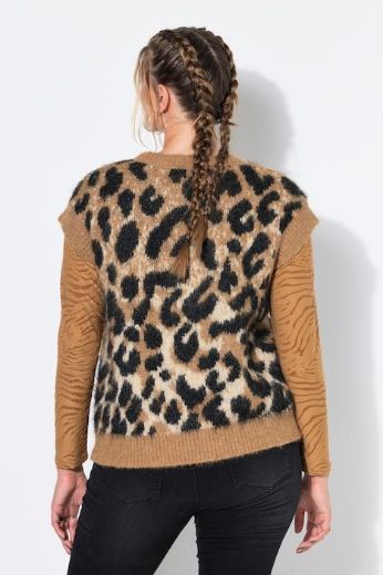 Moda za polnejše Pulover bez rukava leopard uzorka plus velikost, xxl, Ulla Popken in Johann Popken (JP1880)
