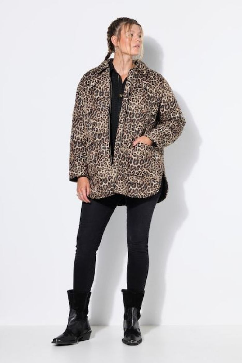 Moda za polnejše Jakna prošivena dužeg kroja leopard uzorka plus velikost, xxl, Ulla Popken in Johann Popken (JP1880)