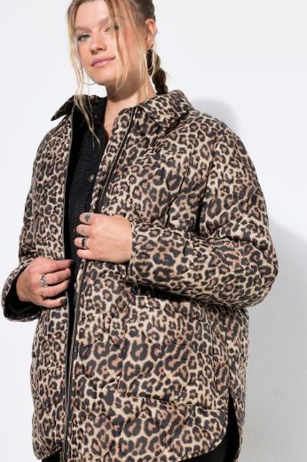 Moda za polnejše Jakna prošivena dužeg kroja leopard uzorka plus velikost, xxl, Ulla Popken in Johann Popken (JP1880)