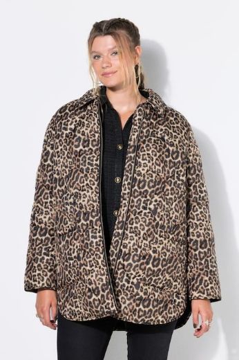 Moda za polnejše Jakna prošivena dužeg kroja leopard uzorka plus velikost, xxl, Ulla Popken in Johann Popken (JP1880)