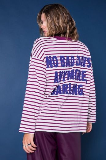 Moda za polnejše Majica dugih rukava šireg kroja na pruge plus velikost, xxl, Ulla Popken in Johann Popken (JP1880)
