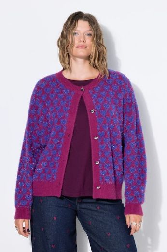 Moda za polnejše Kardigan na kopčanje s uzorkom srca plus velikost, xxl, Ulla Popken in Johann Popken (JP1880)