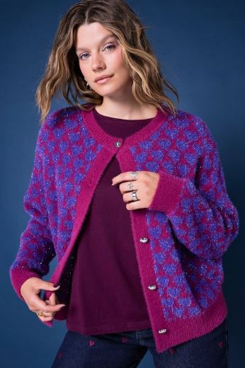 Moda za polnejše Kardigan na kopčanje s uzorkom srca plus velikost, xxl, Ulla Popken in Johann Popken (JP1880)